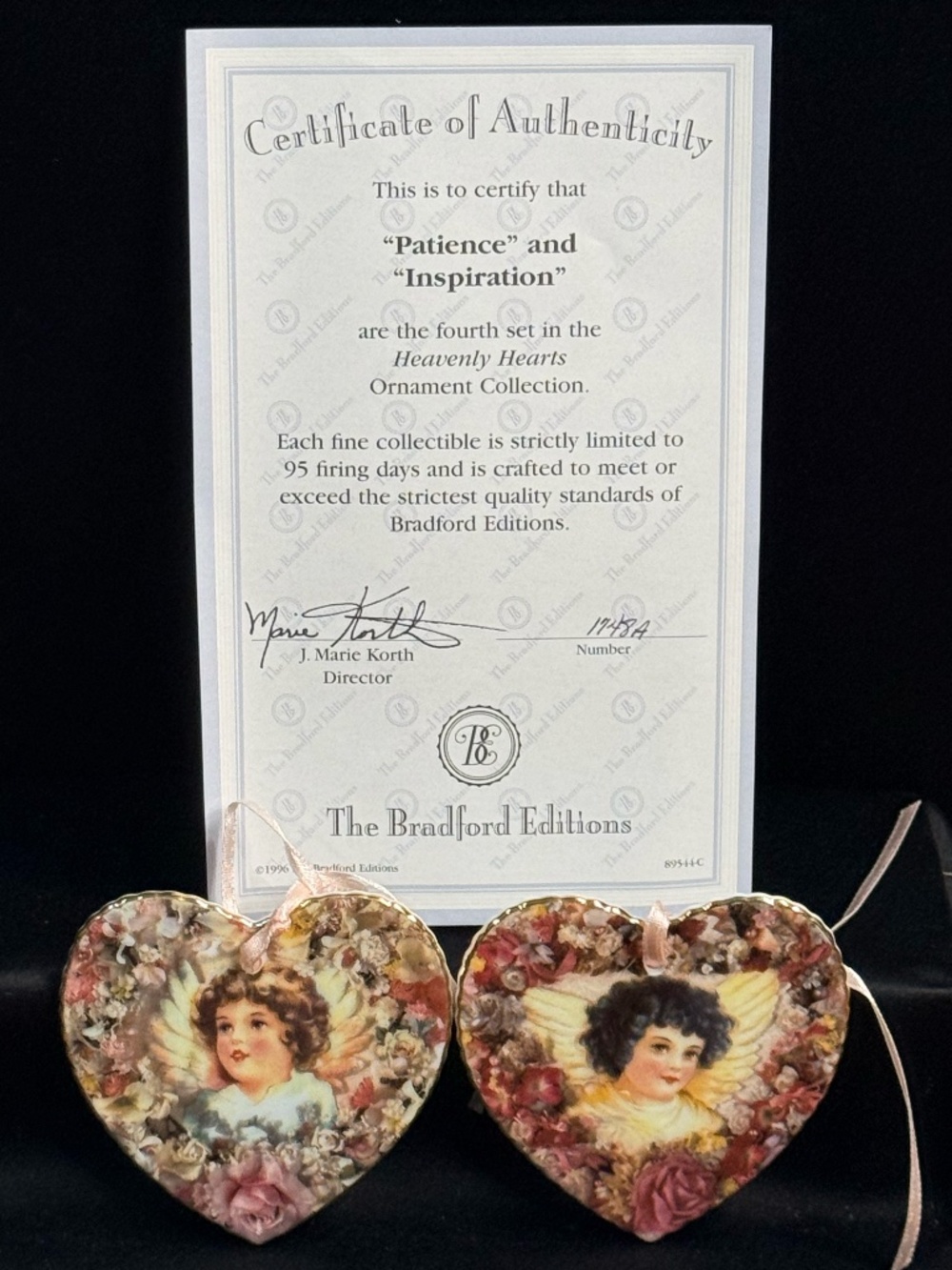1996 THE BRADFORD EDITIONS “Patience” and “Inspiration” Ornaments